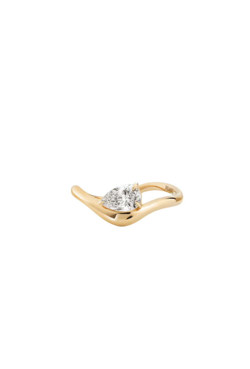 AKIND, Curved Pear Diamond Ring