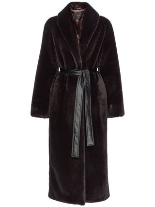 Pinko Belted Faux Fur Coat