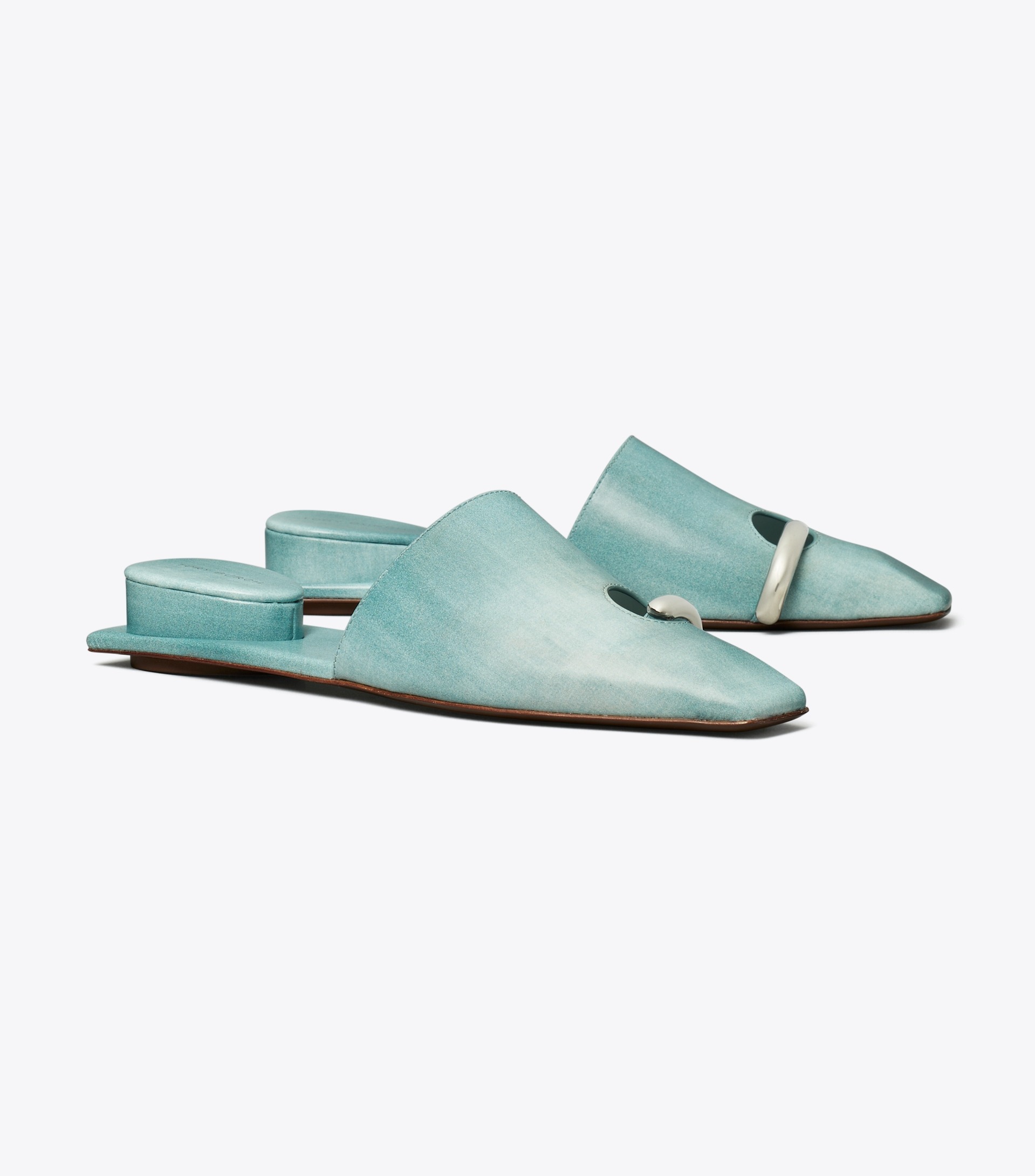 Pierced Mule in Blue, Size 10