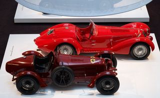 From front to back: a 1931 Alfa Monza 8C and ﻿a 1938 Alfa Romeo 8C – 2900MM Lauren