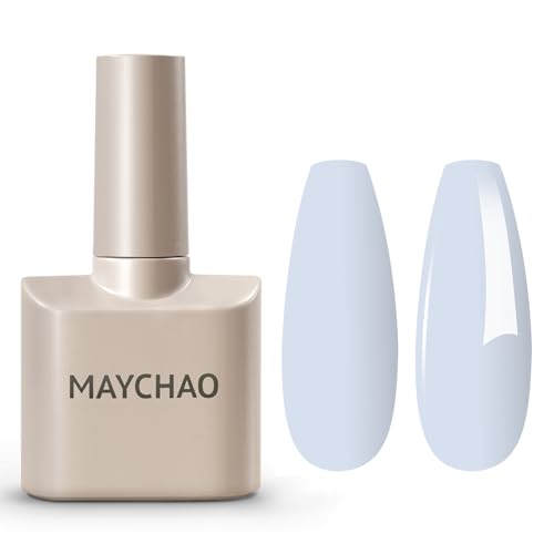 Maychao 15ml Blue Gel Nail Polish 1pc Light Blue Gel Polish Soaked UV Nail Polish Nail Polish Starter Manicure Salon DIY Home, 0.5 oz