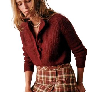 Sezane red knit jumper