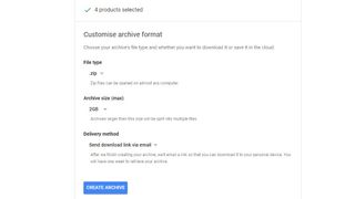 Customize archive format