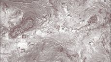 A lidar map showing the location of various archaeological sites