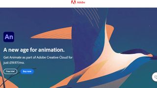 Adobe Animate promo featuring cartoon bird in flight