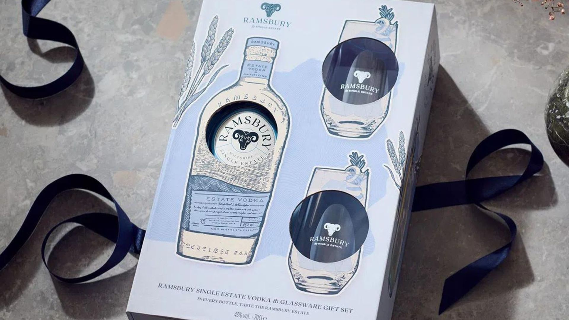 Ramsbury Single Estate Vodka and Glassware Gift Set