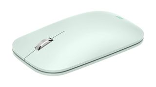 best mouse Microsoft Modern Mobile Mouse in mint at an angle on a white background