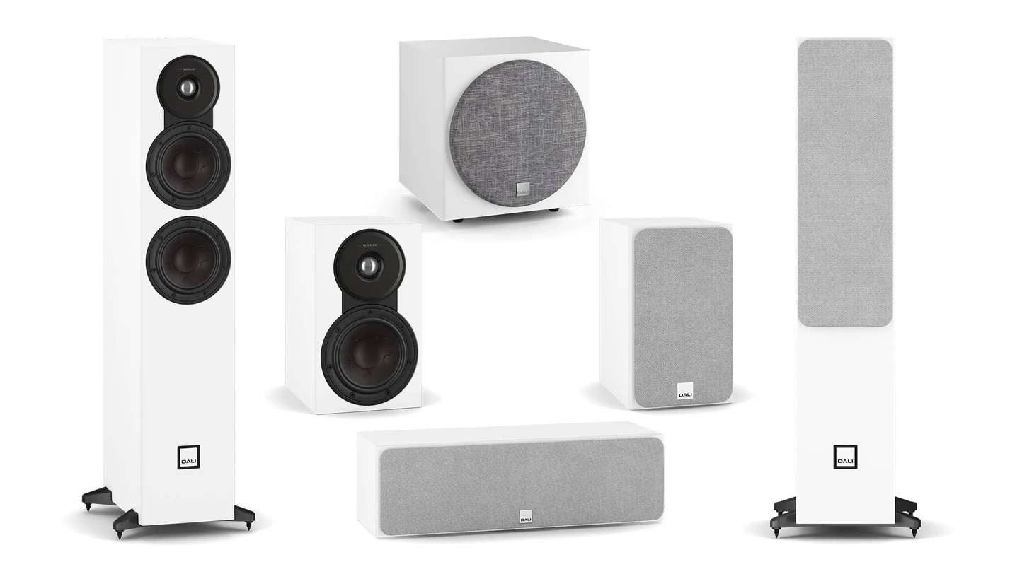 Dali Sonik 5 5.1 speaker package in white