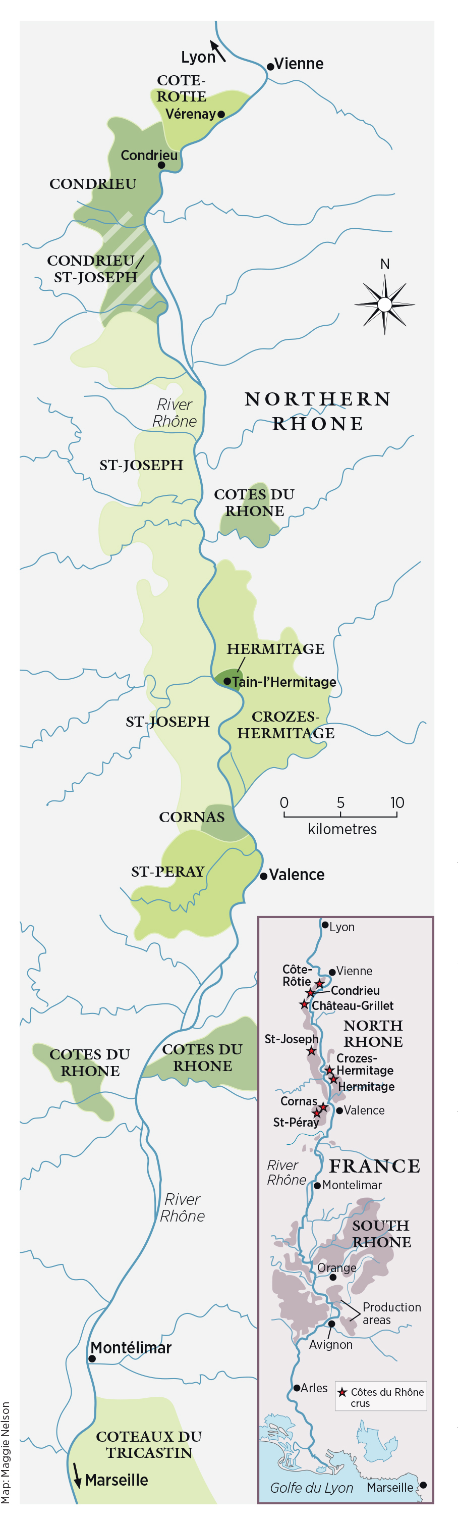 Northern Rhone map