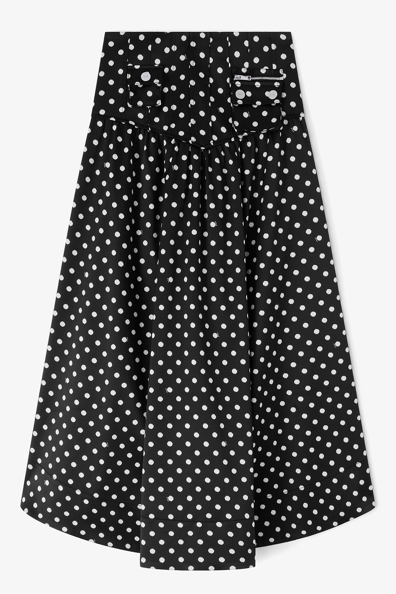 Polka-Dot Satin Corset Skirt