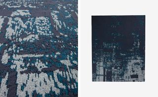Split picture of 'Midnight Escape' rug