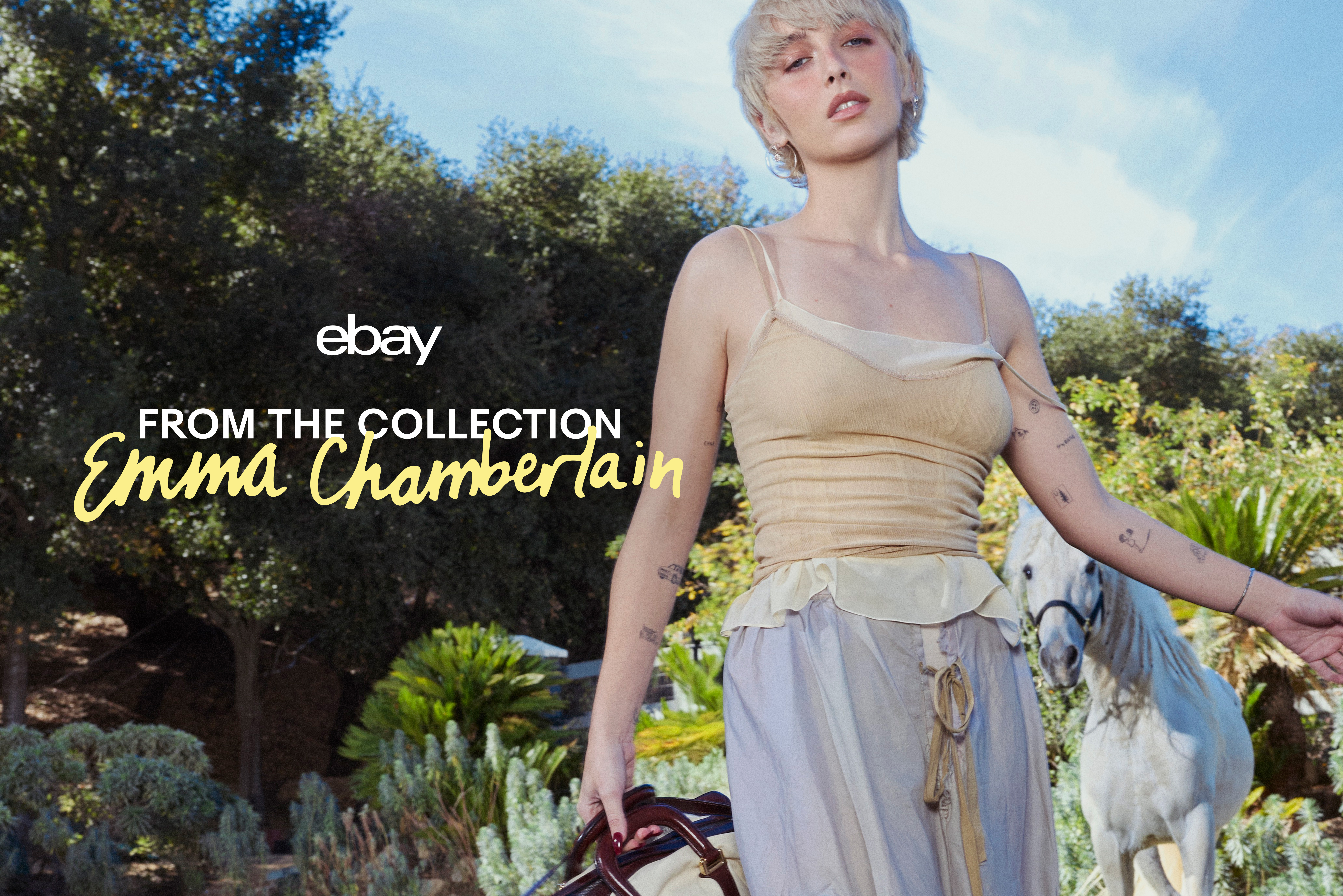 Emma Chamberlain wearing clothing she plans to sell on eBay