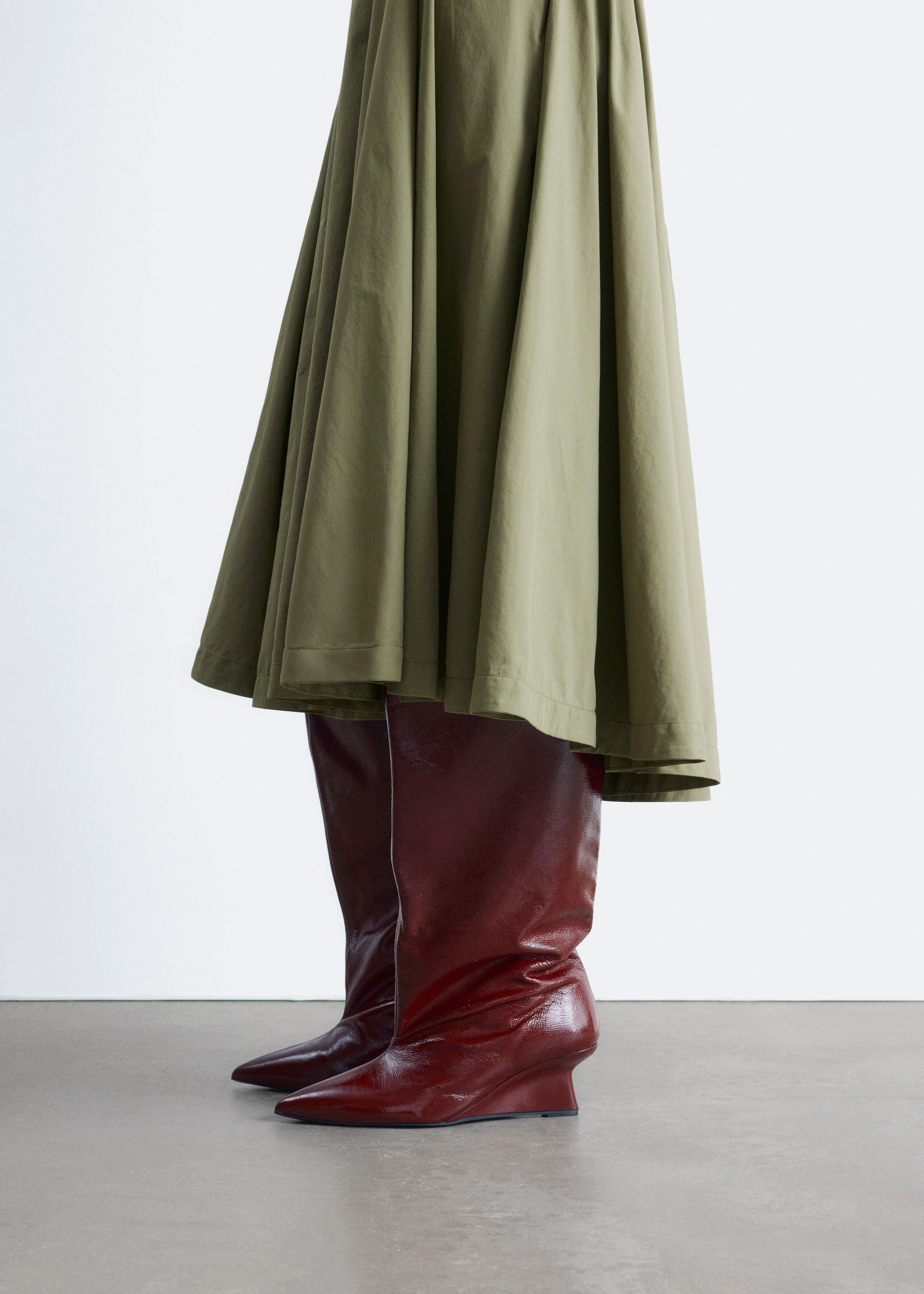 Wedge-Heel Knee-High Boots