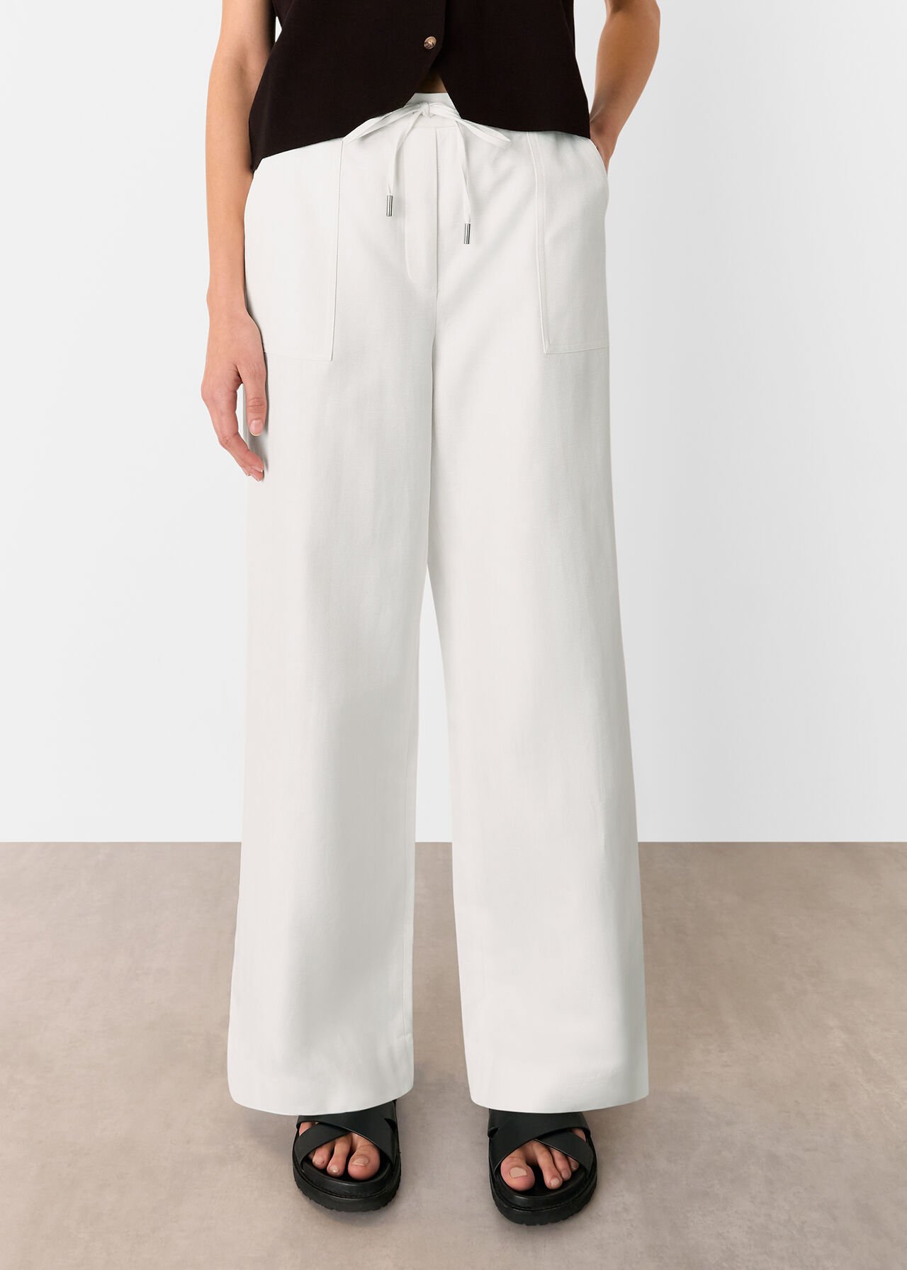 White Leona Linen Blend Trouser