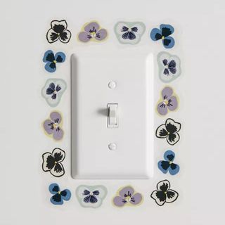 Small scale pansy wall decal for light switch