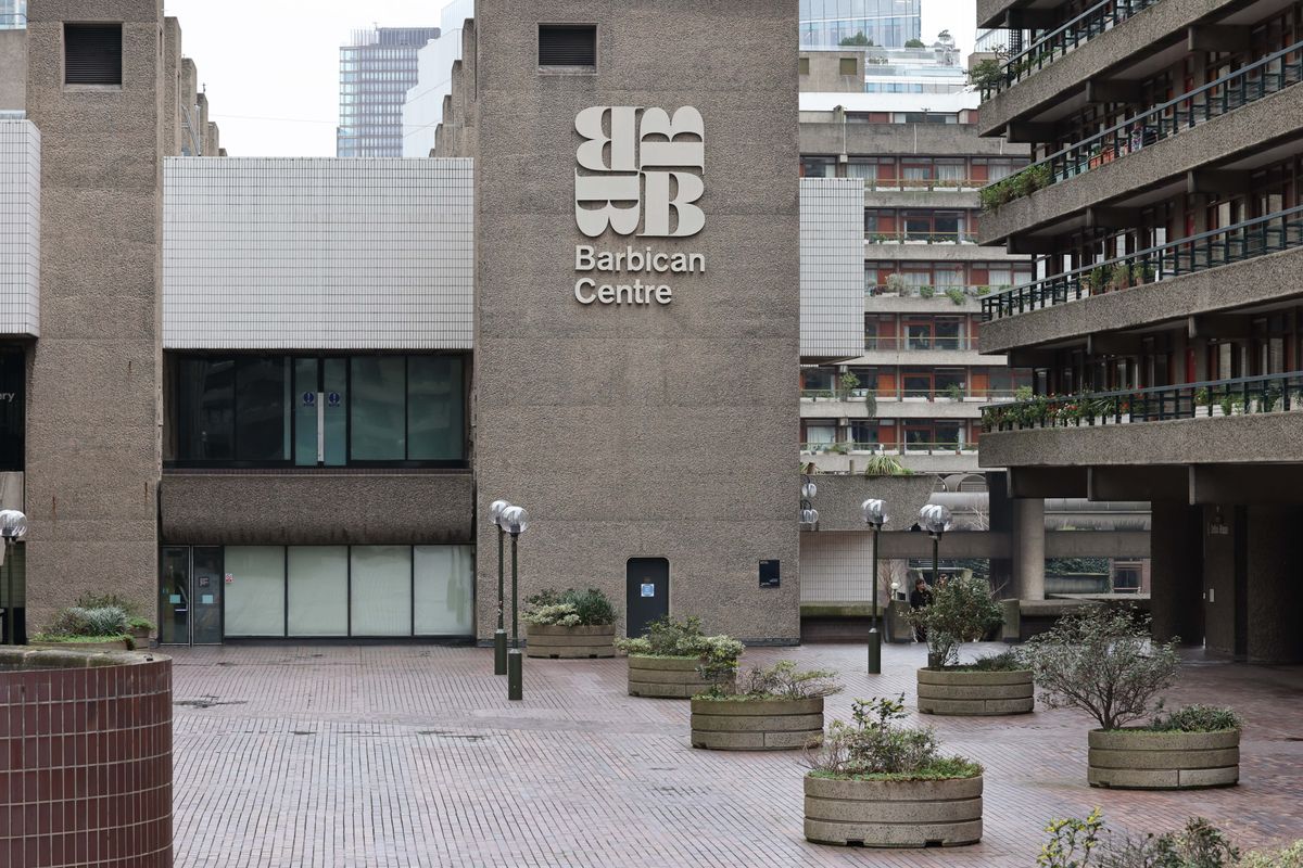 Outside the Barbican Centre in London