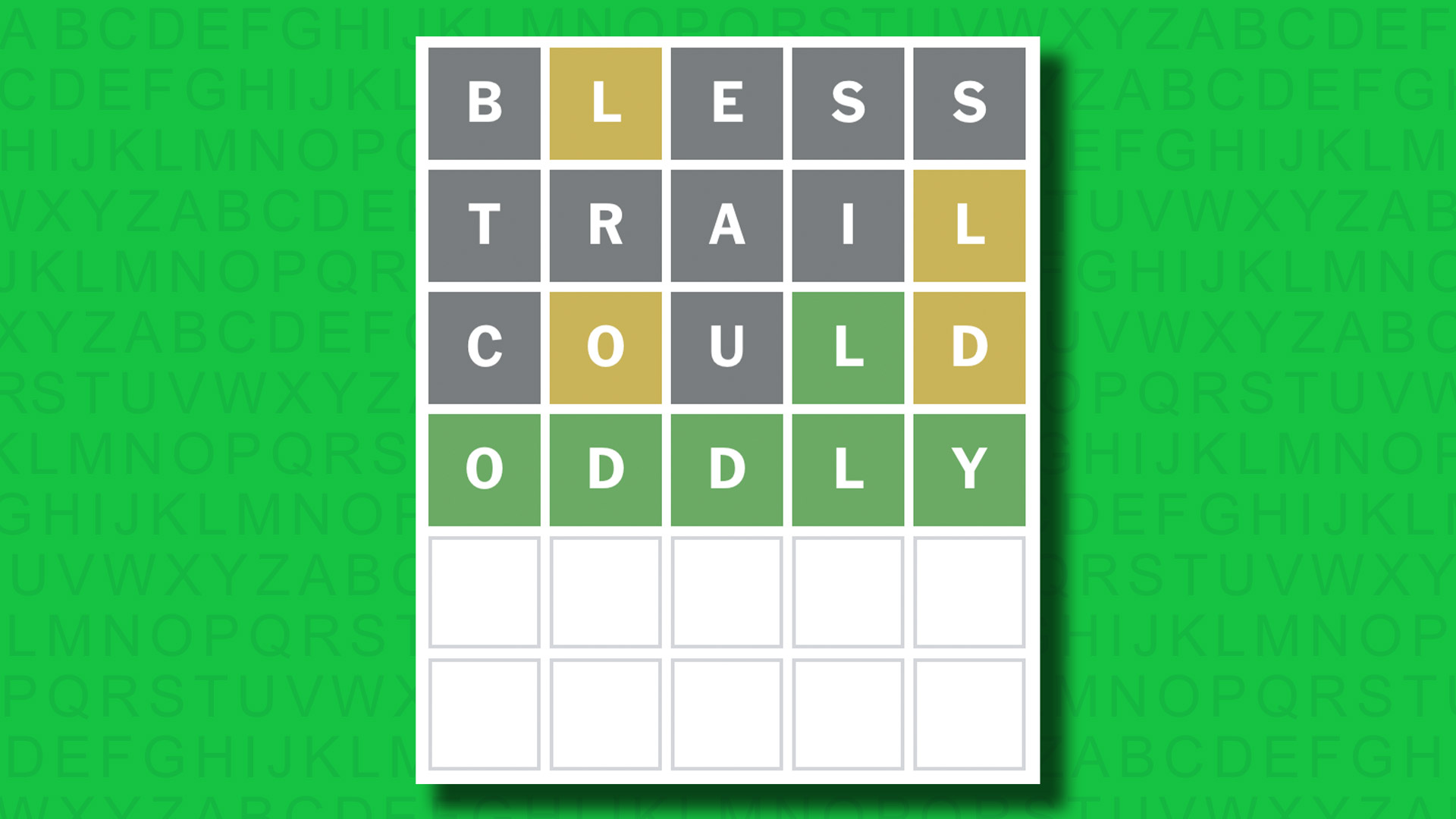 NYT Wordle answer for game 1465 on a green background