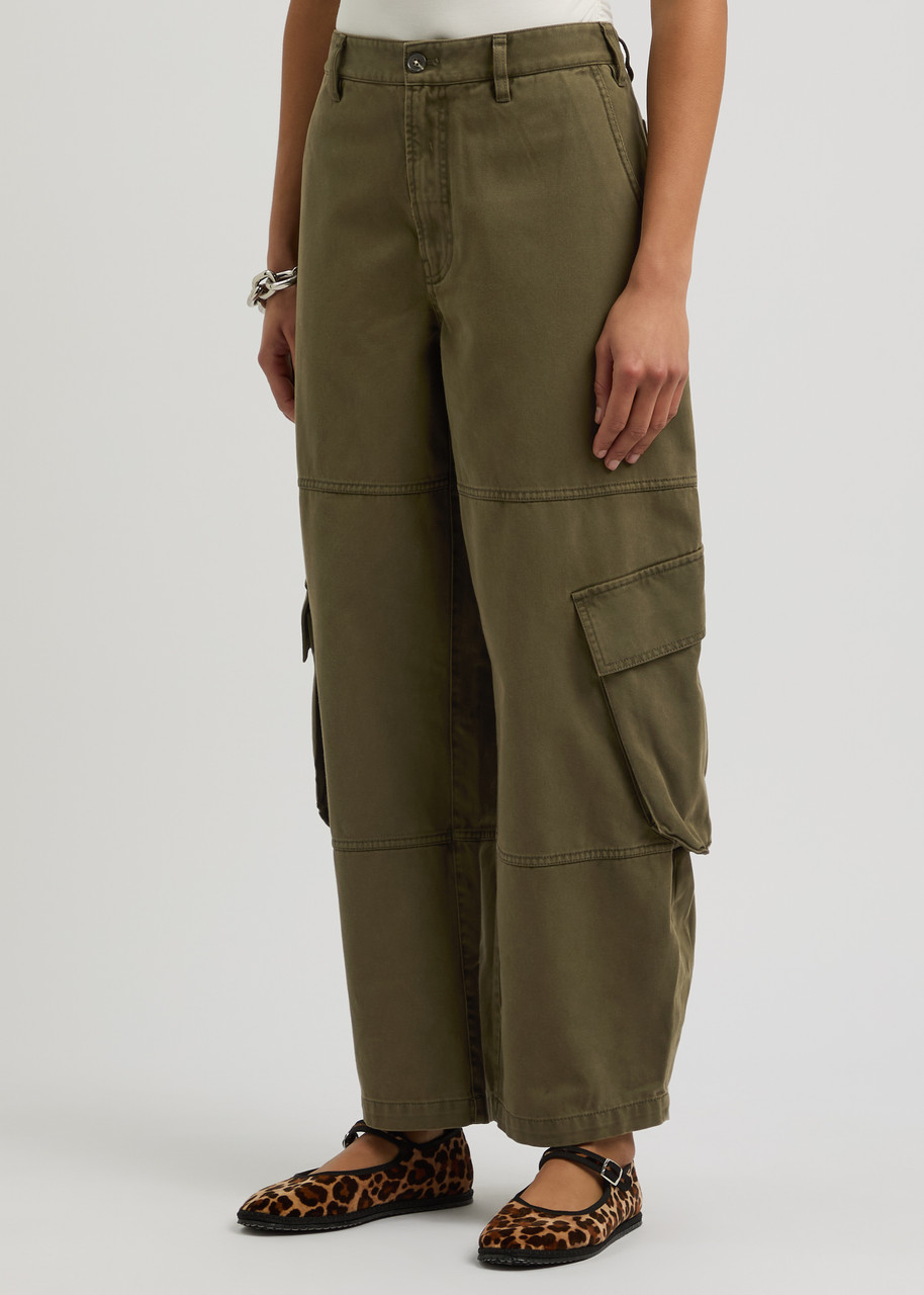 The Bubble Barrel-Leg Cotton Cargo Trousers