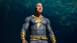 Actor Dwayne "The Rock" Johnson appears at the Warner Brothers panel promoting his upcoming film "Black Adam" at 2022 Comic-Con International Day 3 at San Diego Convention Center on July 23, 2022 in San Diego, California