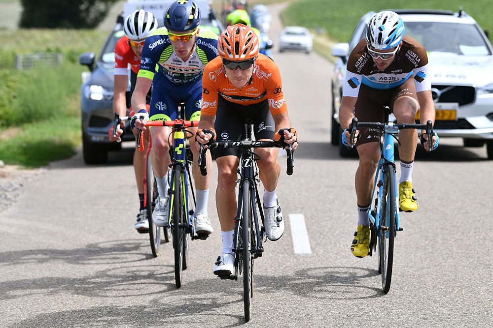 BinckBank Tour stage 6 breakaway: Frederik Backaert (Wanty Groupe Gobert), Matthias Brandle (Trek-Segafredo), Nick Van Der Lijke (Roompot-Nederlandse Loterij) and Alexis Gougeard (AG2R La Mondiale)