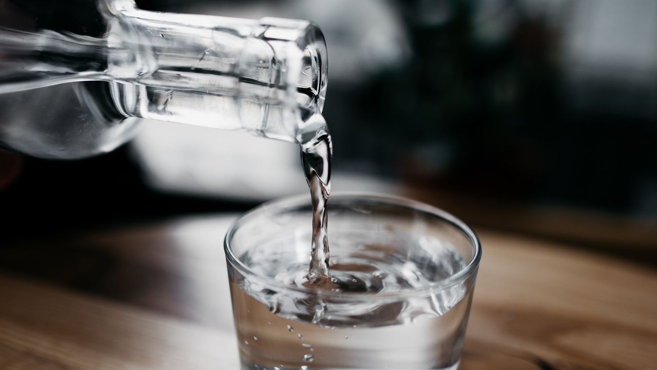 water being poured into a glass