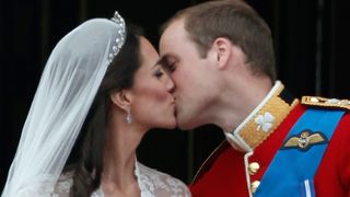 Prince William and Kate Middleton's wedding kiss