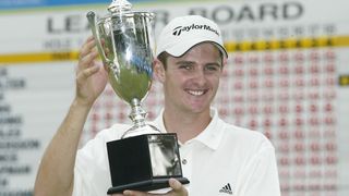 Justin Rose with the trophy after his win in the 2002 Victor Chandler British Masters