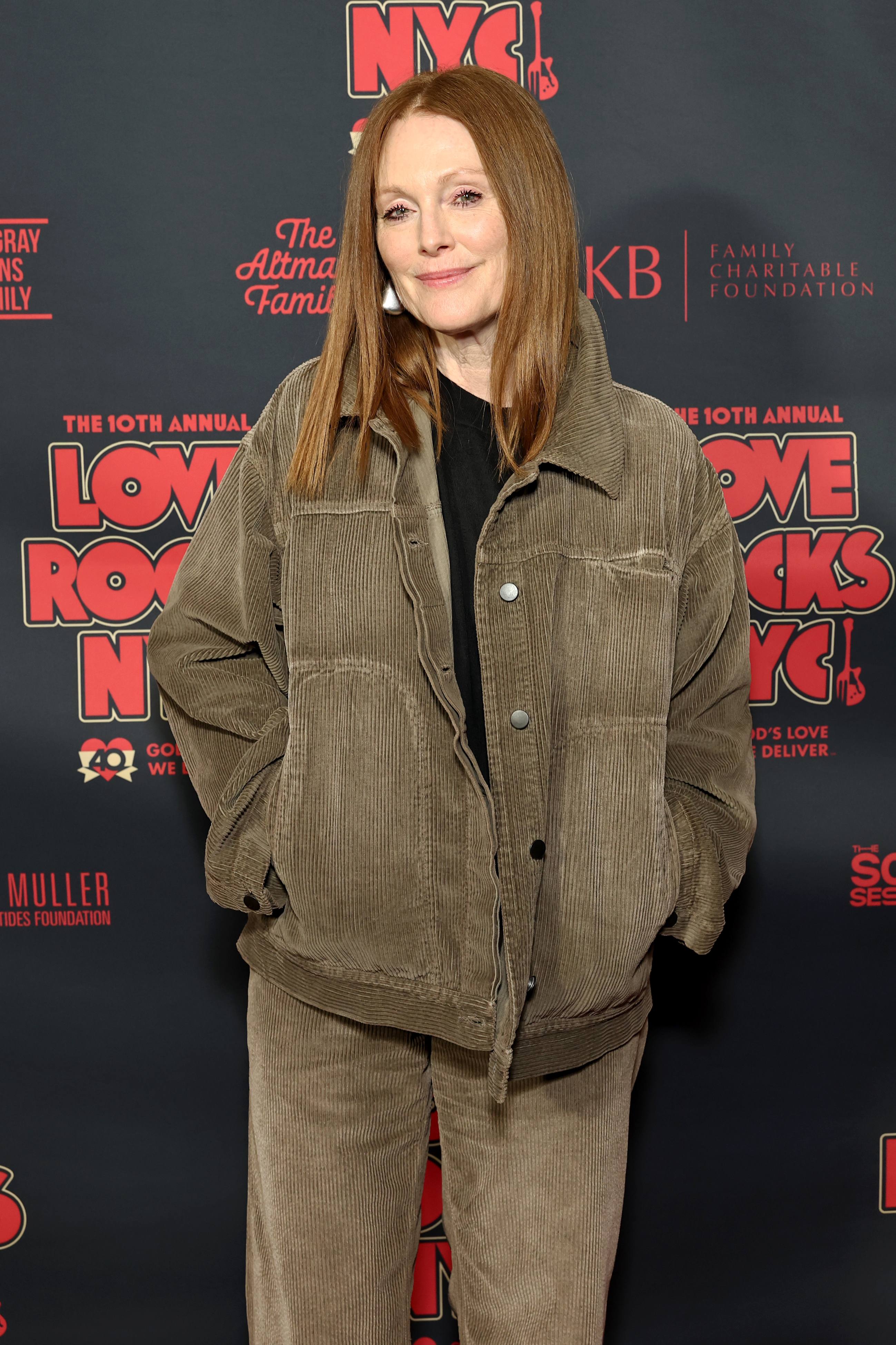 Julianne Moore wearing corduroy in New York City on March 05, 2026