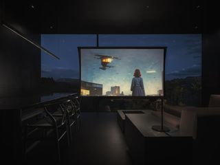 cinema screen in Telescope House in arizona