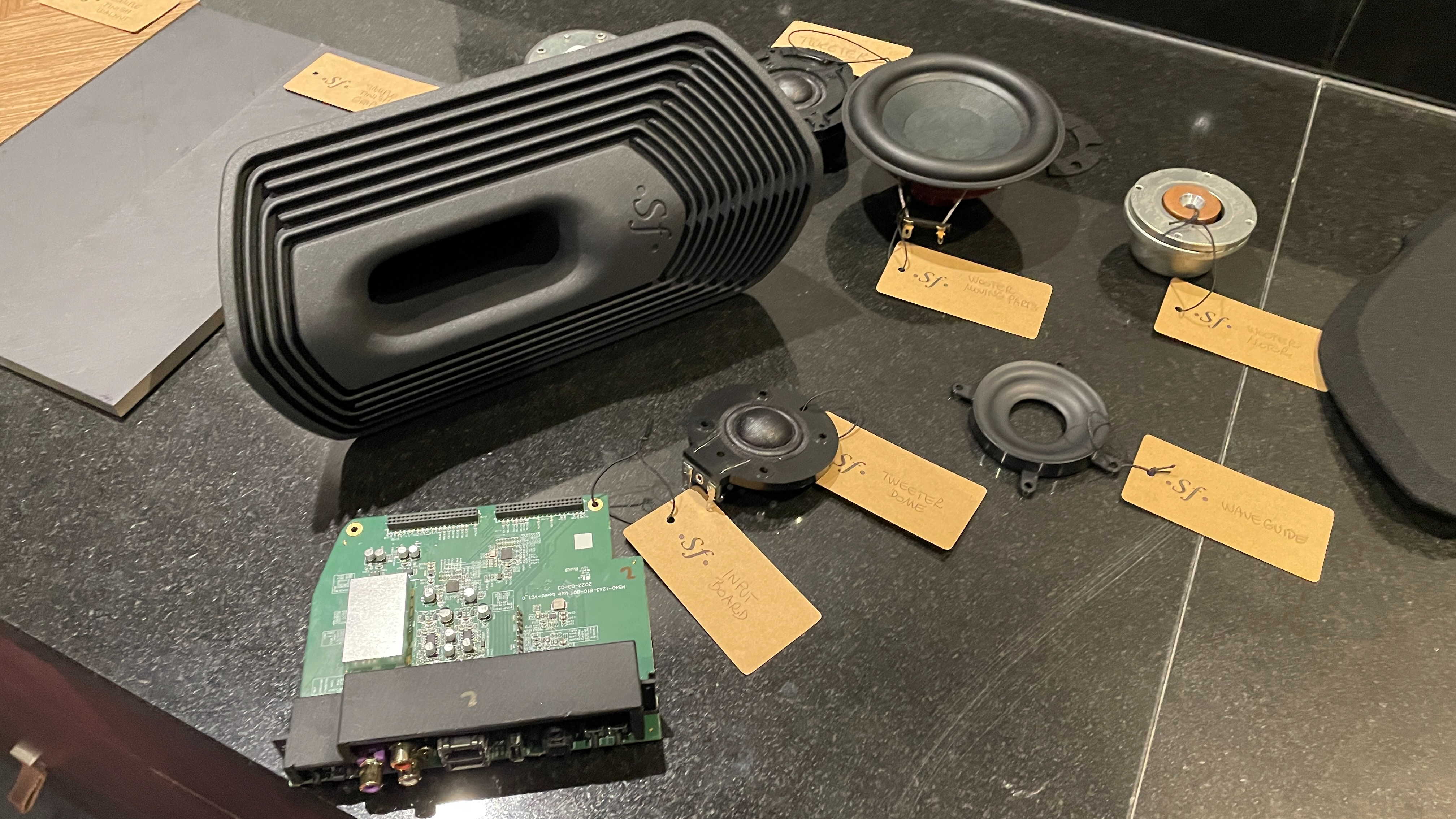 Sonus Faber Duetto components on a desk