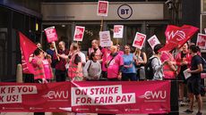 Communication Workers Union members striking