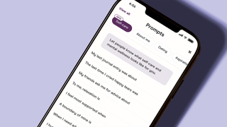 Self-care prompt feature in app