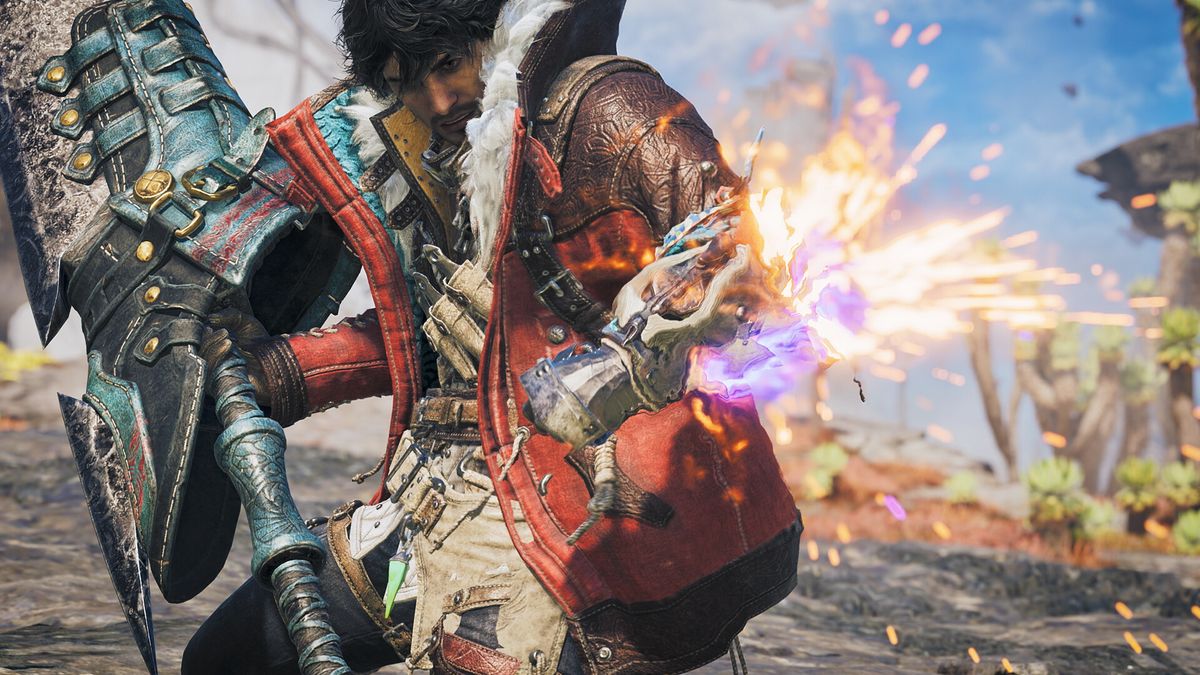 A screenshot from Monster Hunter Wilds: Ascendance showing a winged beast rearing