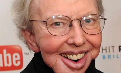 Roger Ebert, who lost part of his chin to cancer, will wear a silicone prosthetic over his neck and lower face for PBS's new incarnation of "At the Movies."