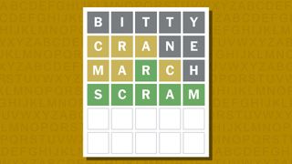 Wordle answer for game 969 on a yellow background