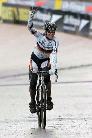 Germany's Hanka Kupfernagel had a good day and finished second at the Roubaix, France World Cup.