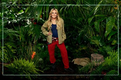 Jamie Lynn spears in a jungle wearing her I'm A Celeb uniform