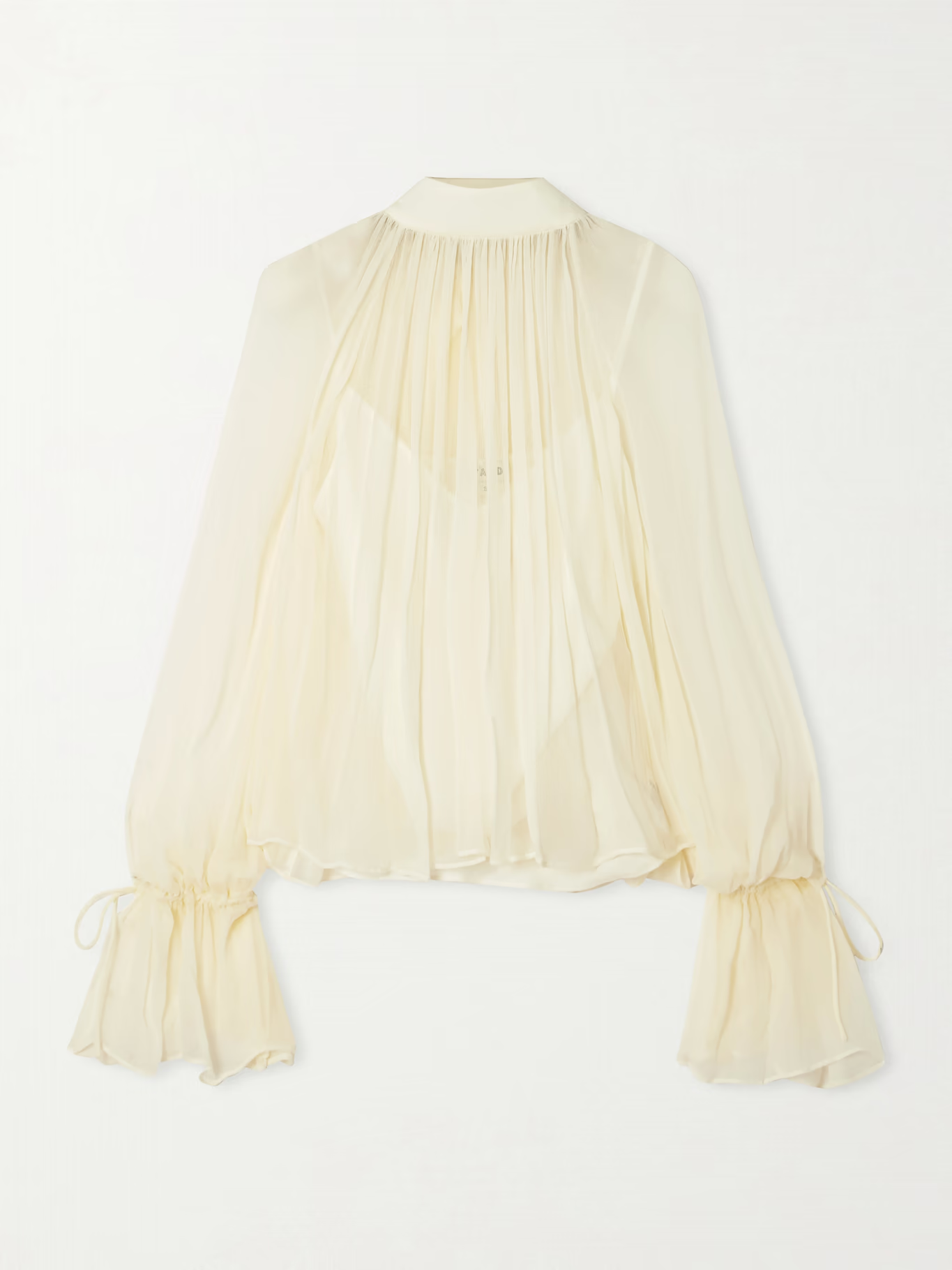 Staud Roux gathered chiffon blouse