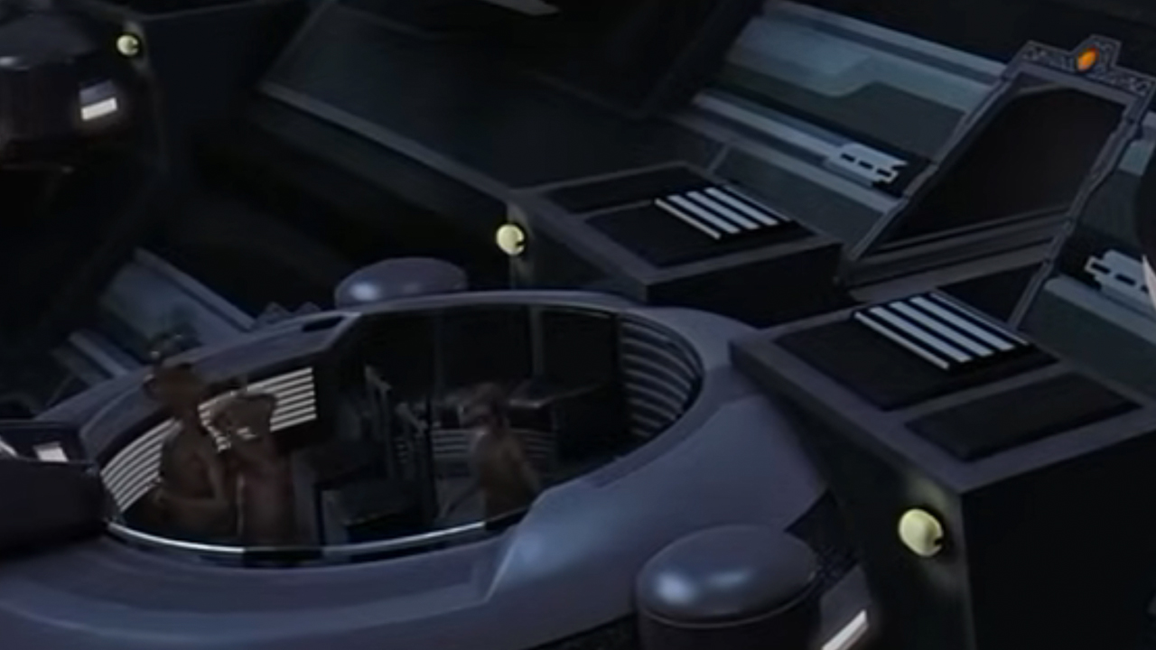 A cadre of ET-looking aliens in Stars Wars - Episode One: The Phantom Menace