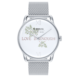 Pure silver love is enough watch, £239, Morris & Co. x August Berg