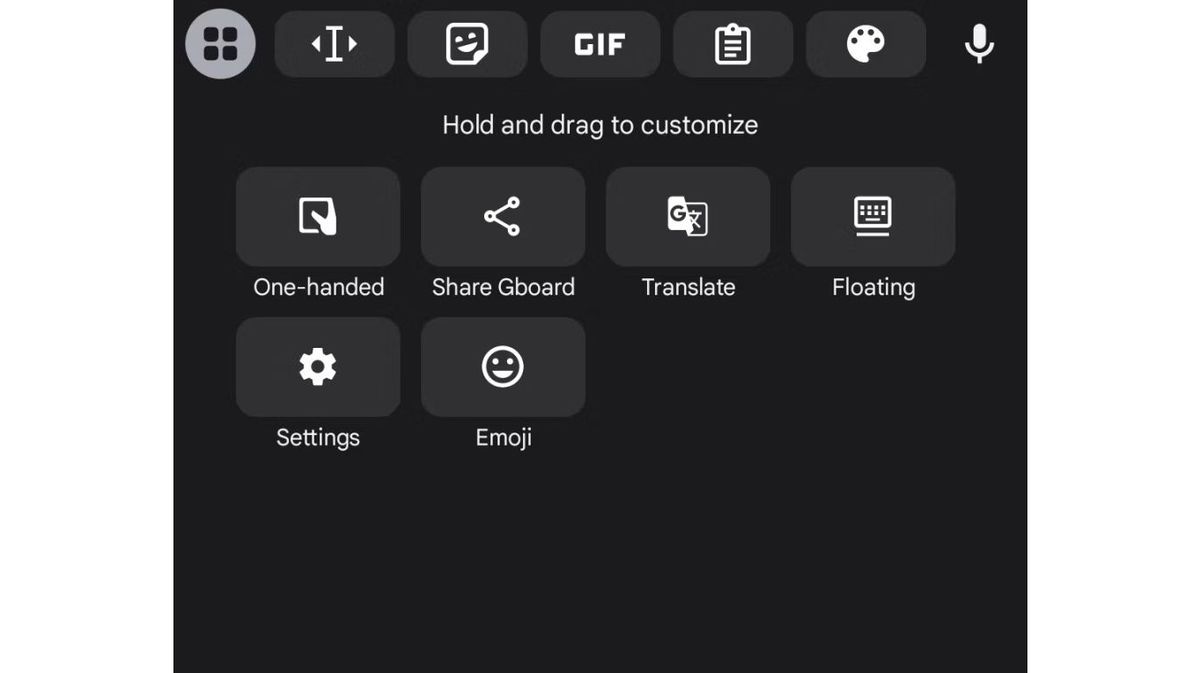 Gboard customization menu post-update