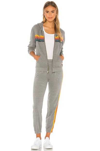 Aviator Nation 5 Stripe Sweatpants + 5 Stripe Zip Hoodie