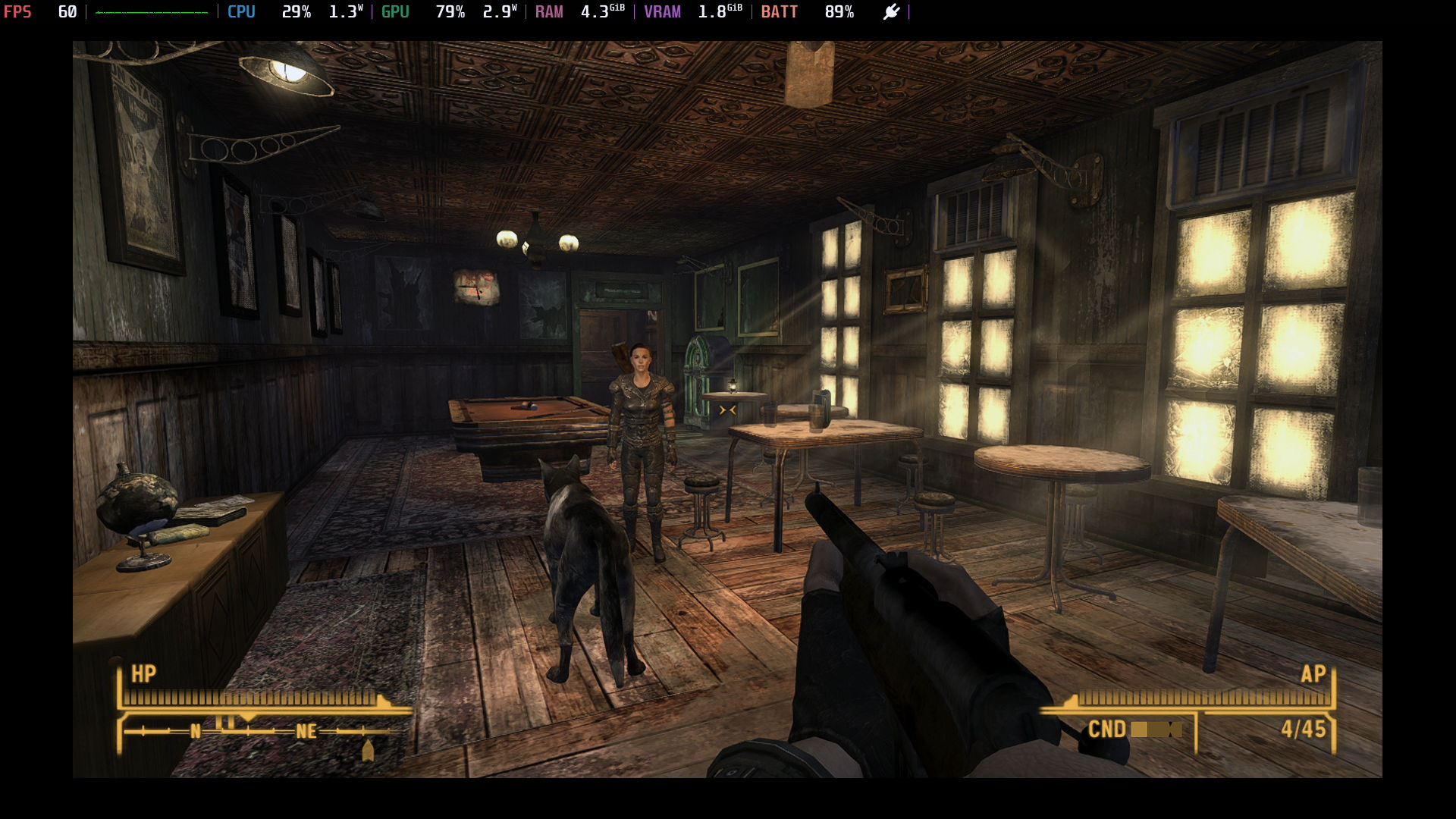 Fallout New Vegas ejecutándose en Steam Deck