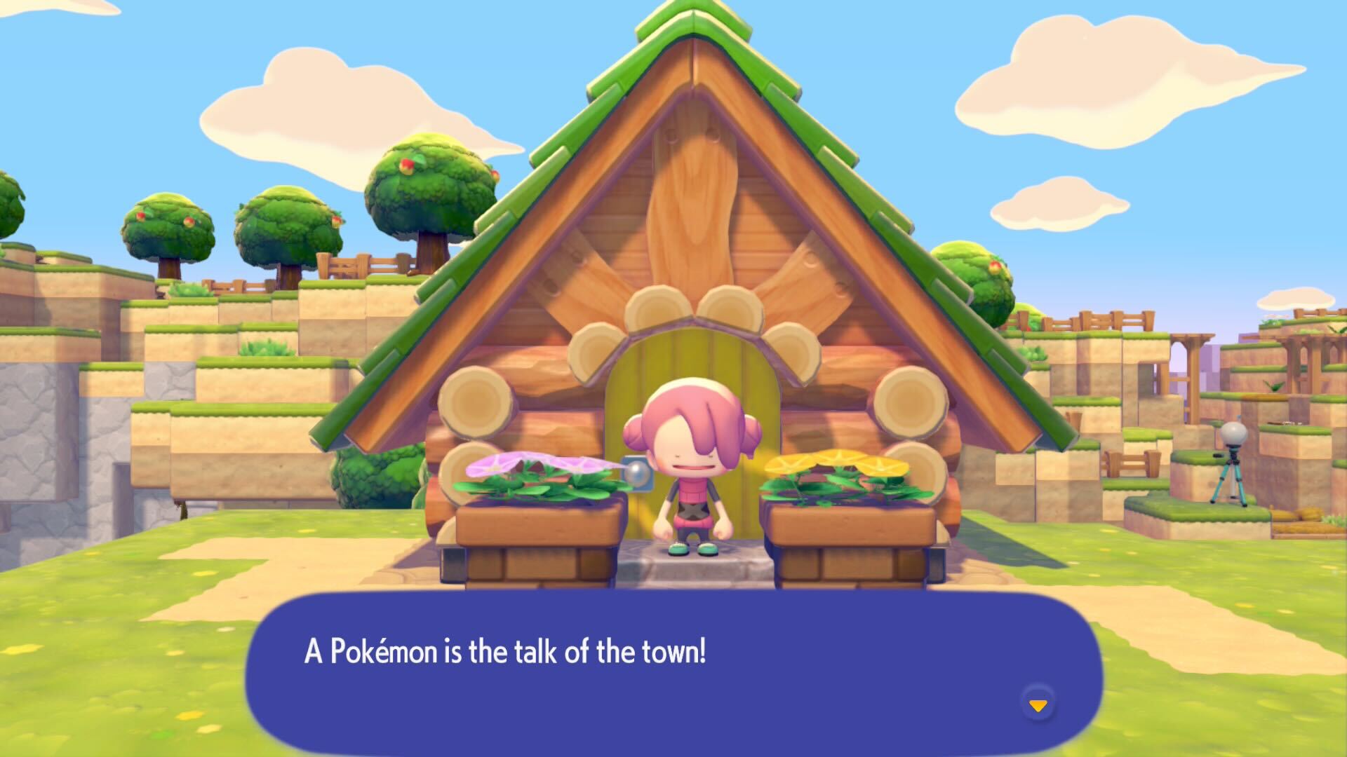 The notification that a Pokemon is the talk of the town in Pokopia