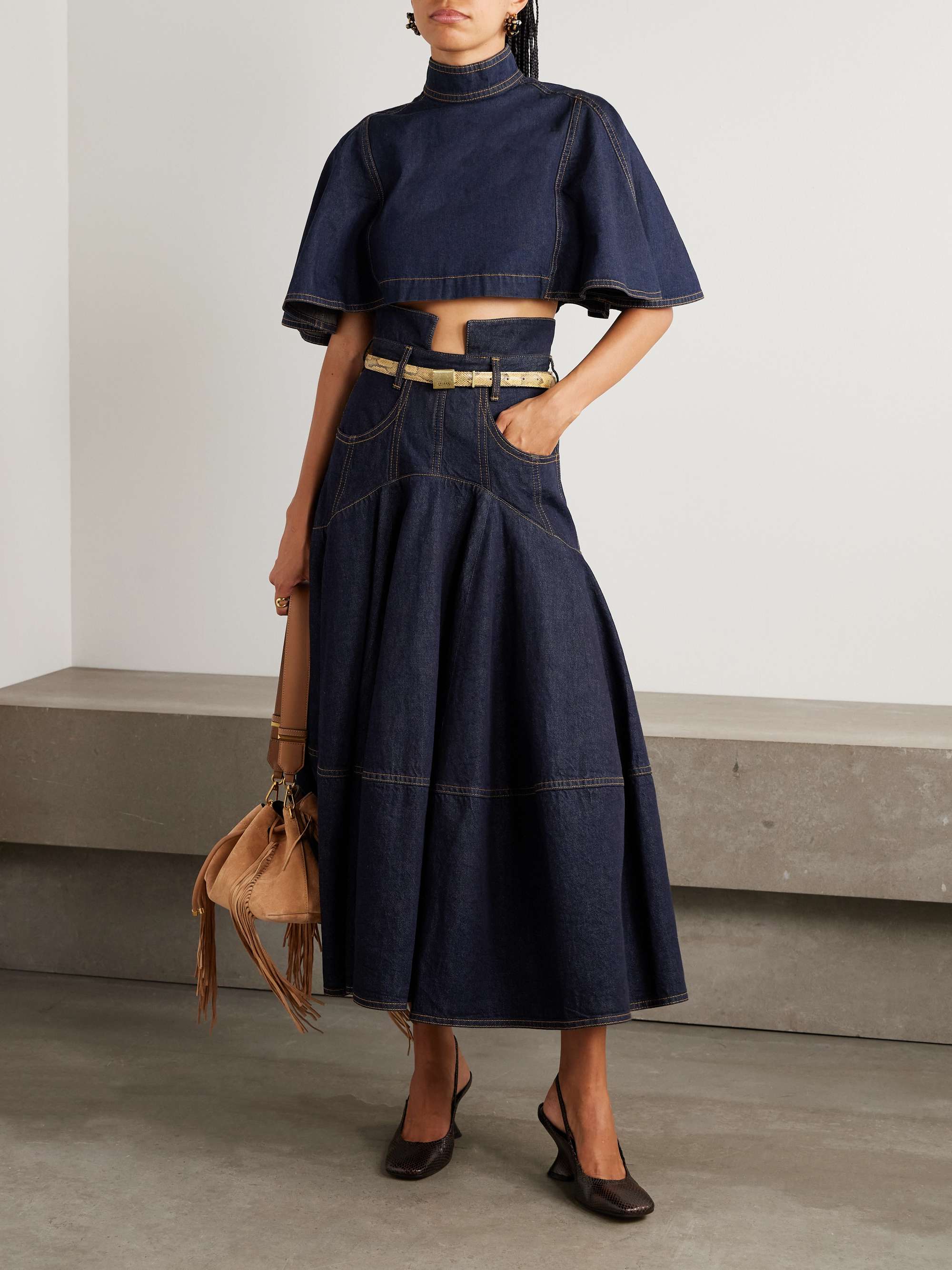 Hypnotic Denim Midi Skirt