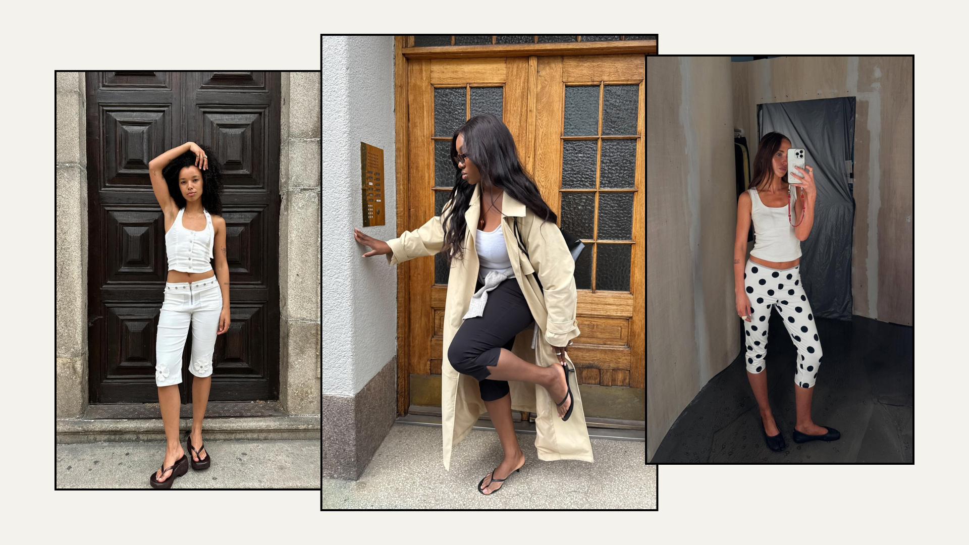 A collage of the style insiders showcasing how to wear pedal pushers.