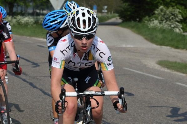 One of the newest members of HTC-HighRoad, Katie Colclough, was in the action all day