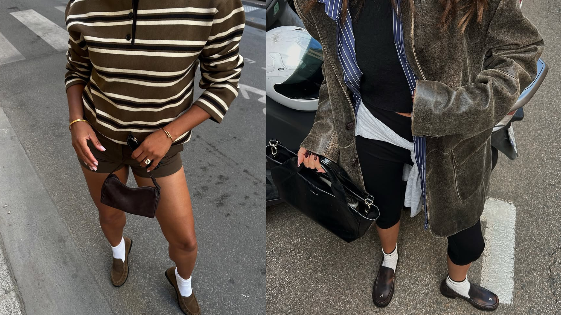 woman wearing brown loafer trend
