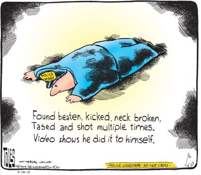 Editorial cartoon U.S. police