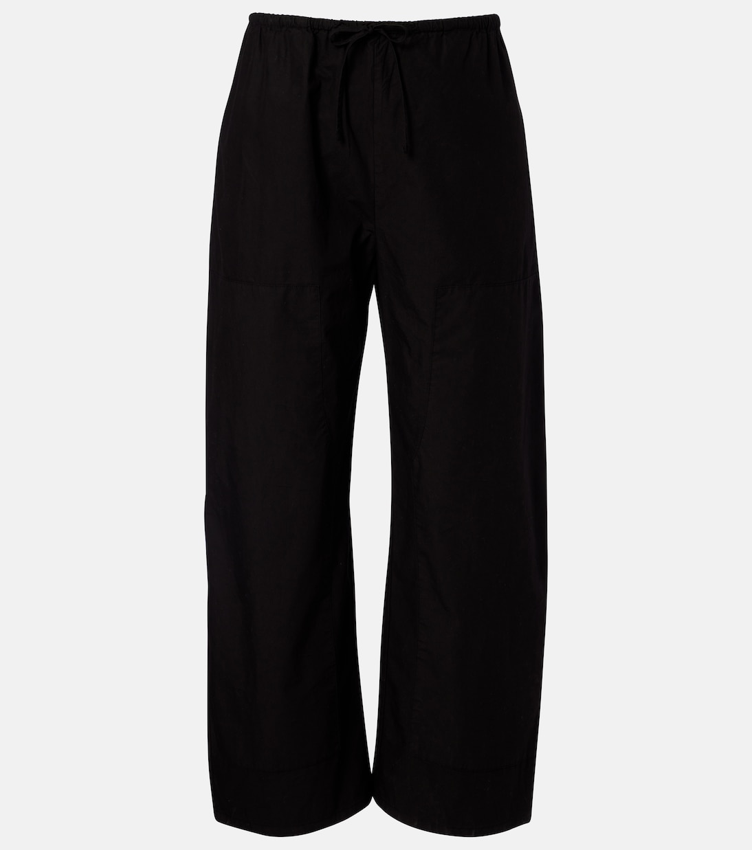 Kyoto Cropped Cotton Wide-Leg Pants in Black - Leset